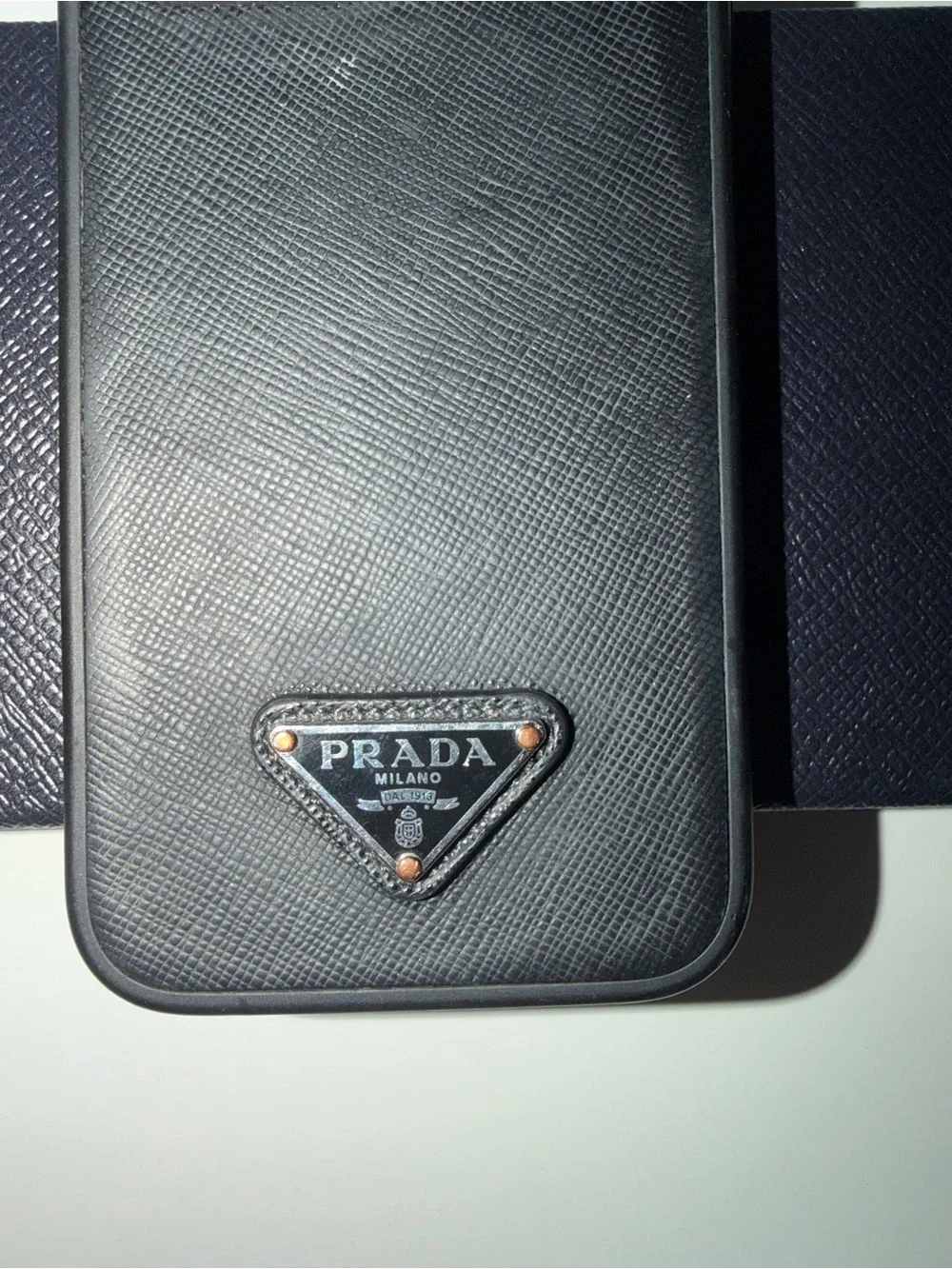 Prada Black Leather iPhone Case